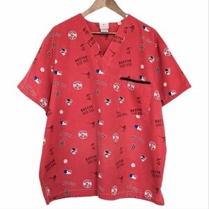 MLB Genuine Merchandise Boston Red Sox Scrub Top Size L